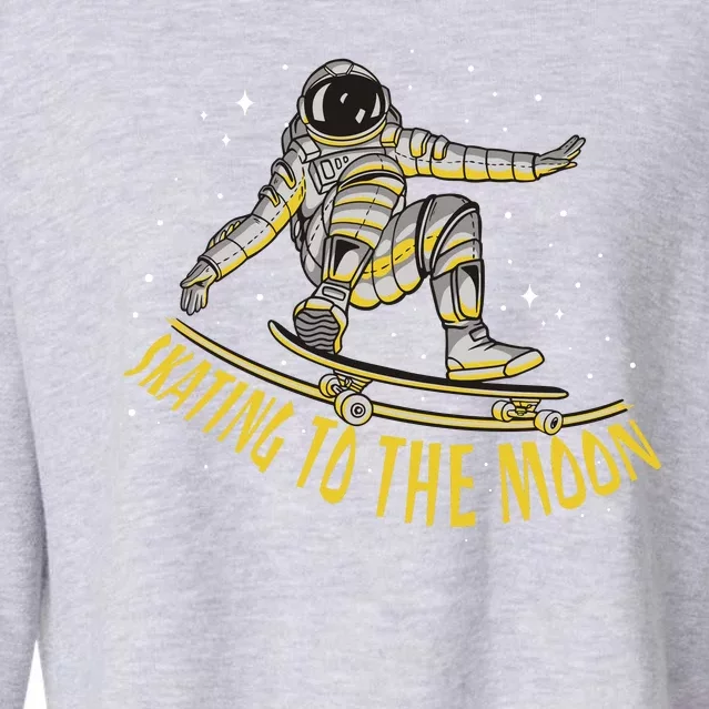 Skating To The Moon Astronaut Cropped Pullover Crew