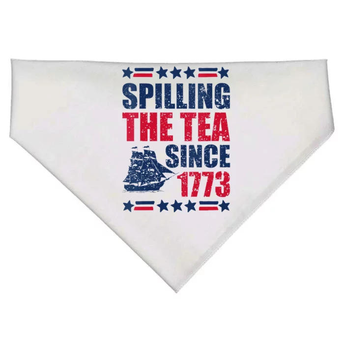 Spilling The Tea Since 1773 History Teacher 4th July USA-Made Doggie Bandana