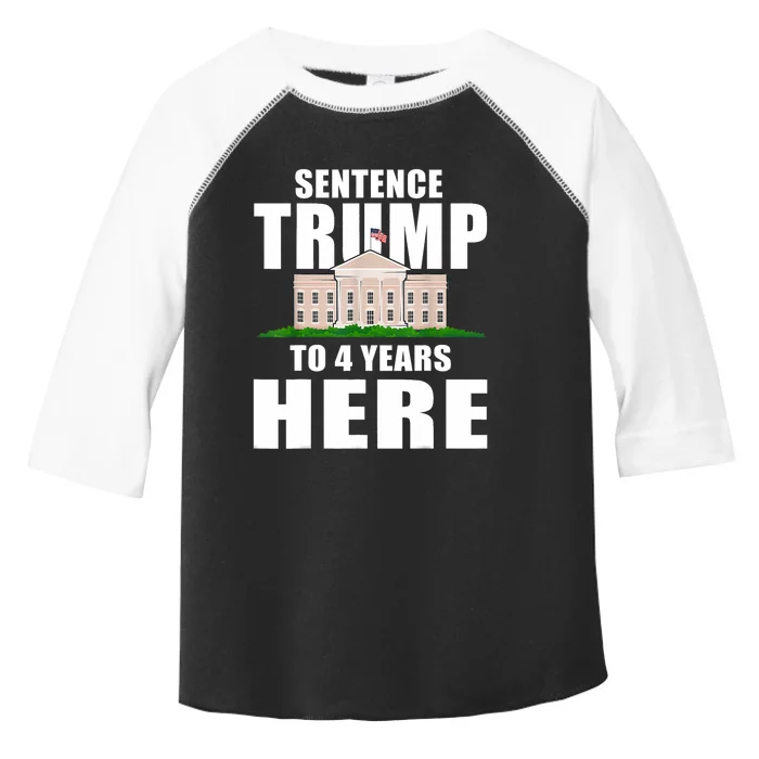 Sentence Trump To 4 Years Here Trump 2024 Funny 4th Of July Toddler Fine Jersey T-Shirt