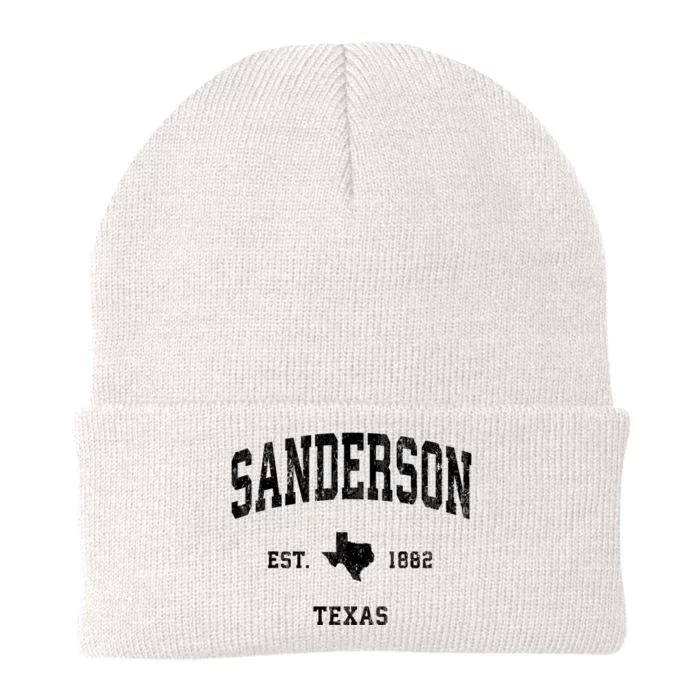 Sanderson Texas Tx Vintage Established Athletic Sports Design Knit Cap Winter Beanie