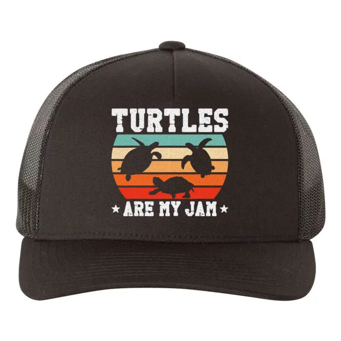 Sea Turtle Tortoise Retro Vintage Turtles Are My Jam Yupoong Adult 5-Panel Trucker Hat