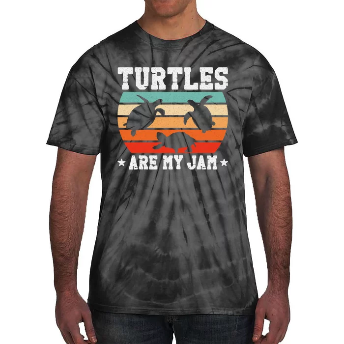 Sea Turtle Tortoise Retro Vintage Turtles Are My Jam Tie-Dye T-Shirt