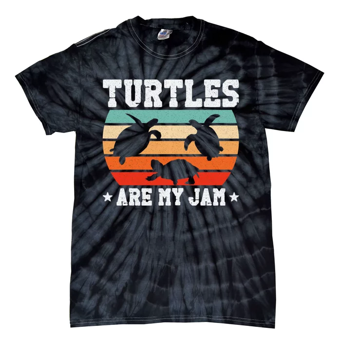 Sea Turtle Tortoise Retro Vintage Turtles Are My Jam Tie-Dye T-Shirt