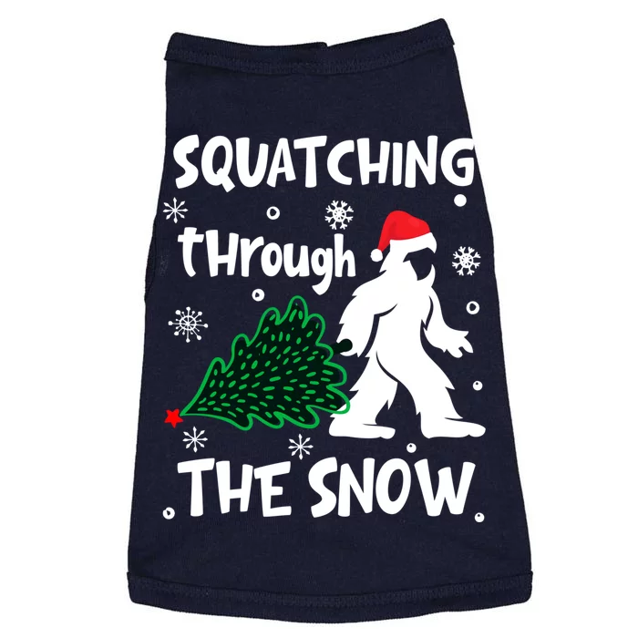 Squatching Through The Snow Christmas Sasquatch Santa Hat Doggie Tank