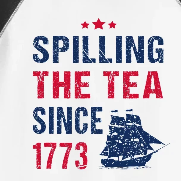 Spilling The Tea Since 1773 Slogan For Patriotic Pride Party Toddler Fine Jersey T-Shirt