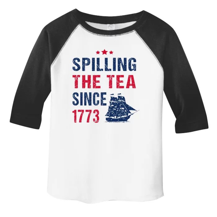 Spilling The Tea Since 1773 Slogan For Patriotic Pride Party Toddler Fine Jersey T-Shirt