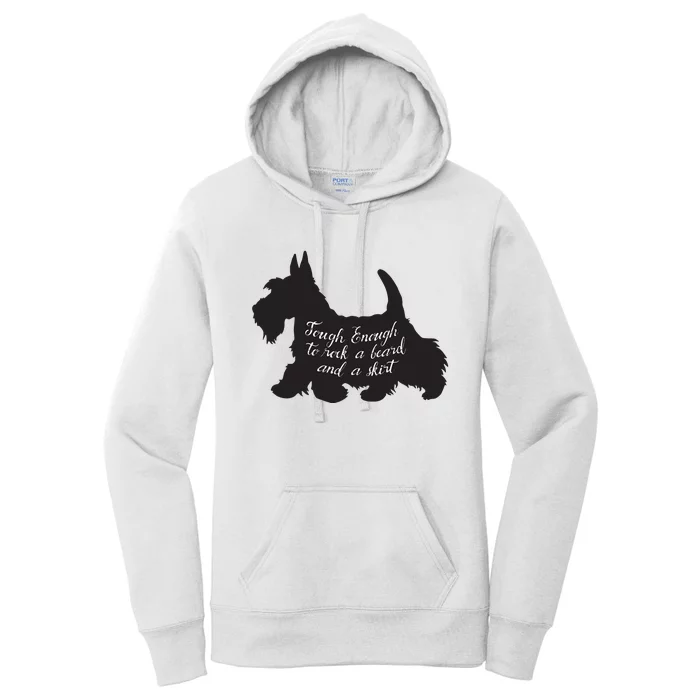 Scottish Terrier Tough Enough To Rock A Beard And A Skirt Women's Pullover Hoodie