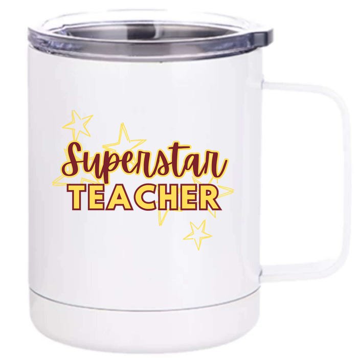 Superstar Teacher Teacher Back To School Front & Back 12oz Stainless Steel Tumbler Cup