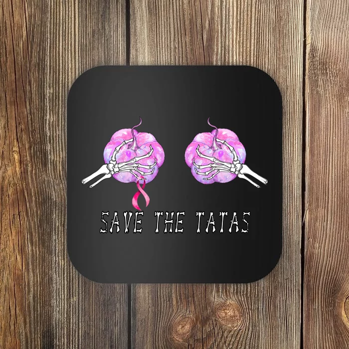 Save The TaTas Halloween Breast Cancer Awareness Coaster