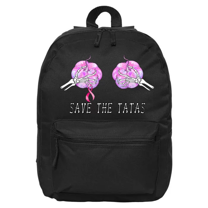 Save The TaTas Halloween Breast Cancer Awareness 16 in Basic Backpack