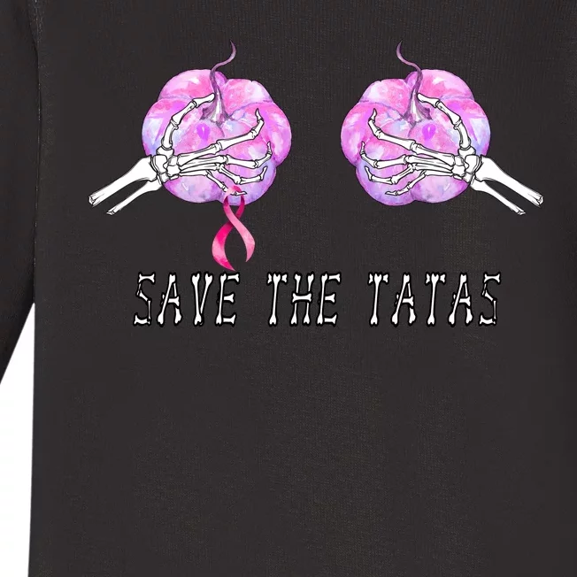 Save The TaTas Halloween Breast Cancer Awareness Baby Long Sleeve Bodysuit