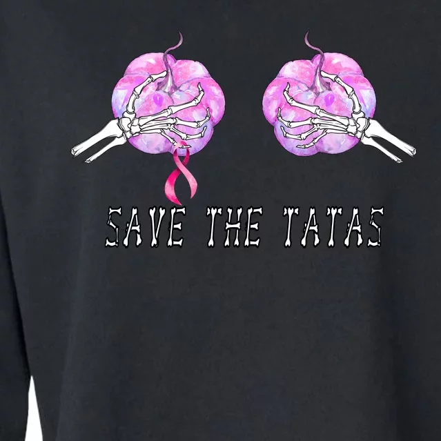 Save The TaTas Halloween Breast Cancer Awareness Cropped Pullover Crew