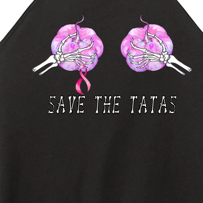 Save The TaTas Halloween Breast Cancer Awareness Women’s Perfect Tri Rocker Tank