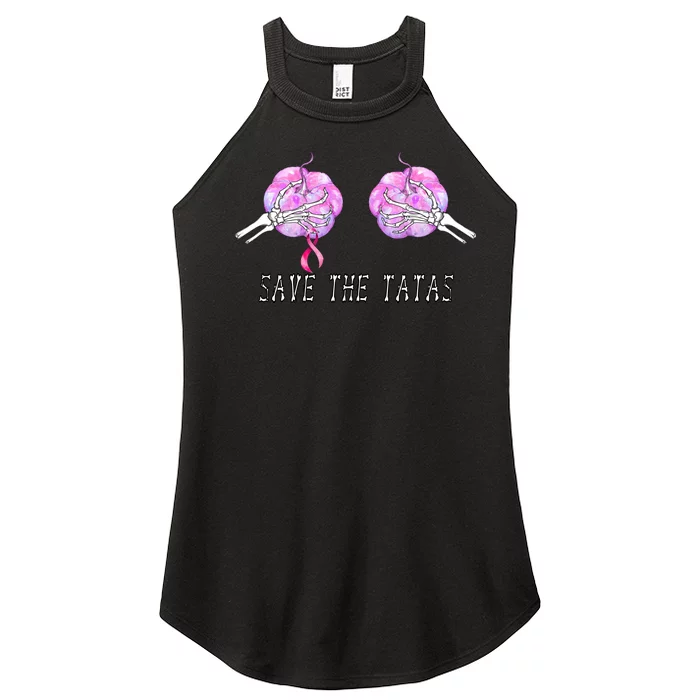 Save The TaTas Halloween Breast Cancer Awareness Women’s Perfect Tri Rocker Tank