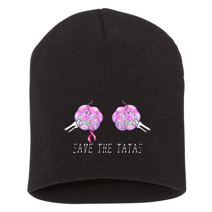 Save The TaTas Halloween Breast Cancer Awareness Short Acrylic Beanie