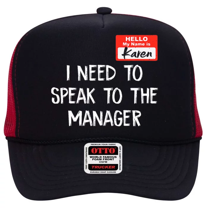 Speak to the Manager Funny Karen Halloween Costume High Crown Mesh Trucker Hat