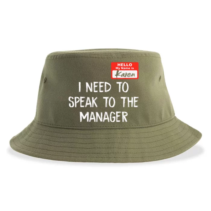 Speak to the Manager Funny Karen Halloween Costume Sustainable Bucket Hat