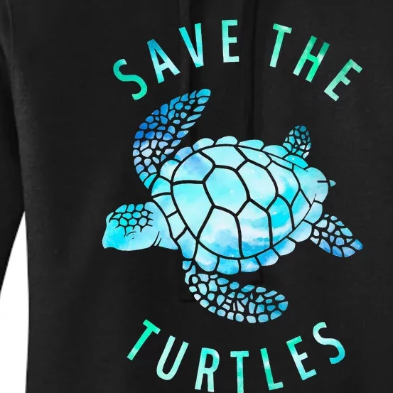 Save The Turtles Sea Turtle Tie Dye Ocean Wildlife Earth Day Women's Pullover Hoodie