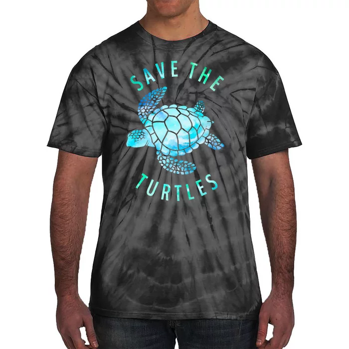 Save The Turtles Sea Turtle Tie Dye Ocean Wildlife Earth Day Tie-Dye T-Shirt