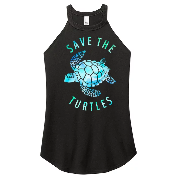 Save The Turtles Sea Turtle Tie Dye Ocean Wildlife Earth Day Women’s Perfect Tri Rocker Tank