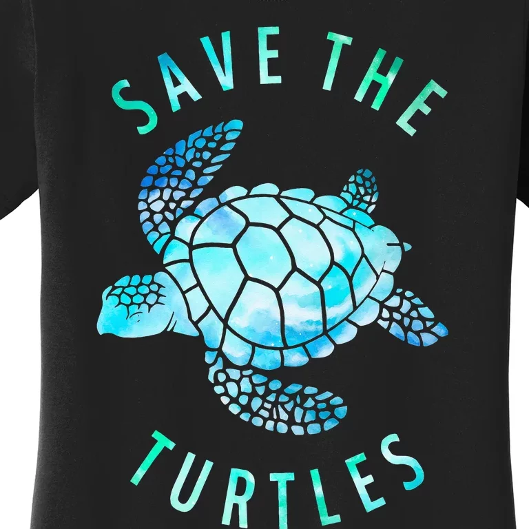 Save The Turtles Sea Turtle Tie Dye Ocean Wildlife Earth Day Women's T-Shirt