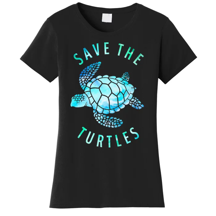 Save The Turtles Sea Turtle Tie Dye Ocean Wildlife Earth Day Women's T-Shirt