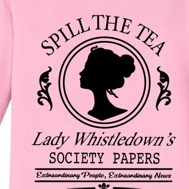 Spill The Tea Lady Whistledowns Baby Long Sleeve Bodysuit