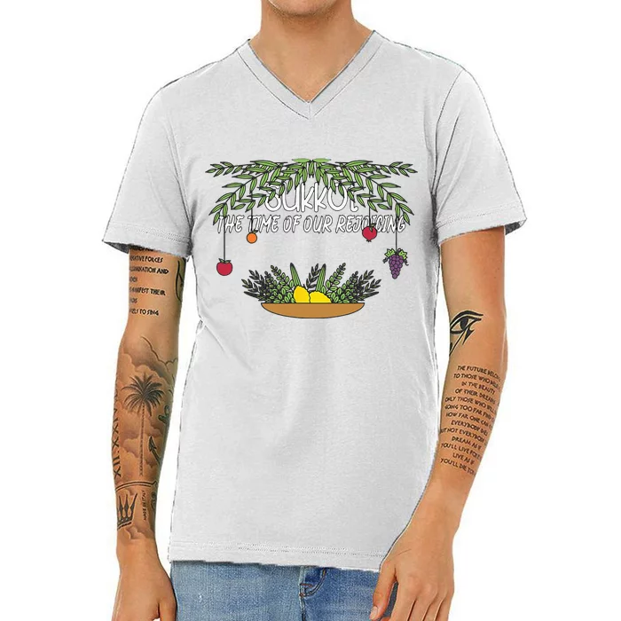 Sukkot The Time Of Our Rejoicing Biblical Feast V-Neck T-Shirt