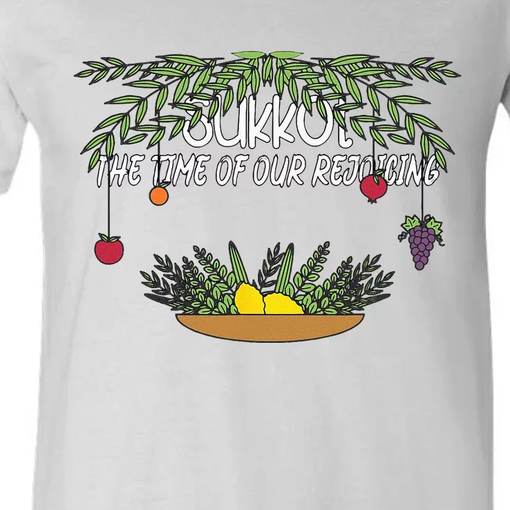 Sukkot The Time Of Our Rejoicing Biblical Feast V-Neck T-Shirt