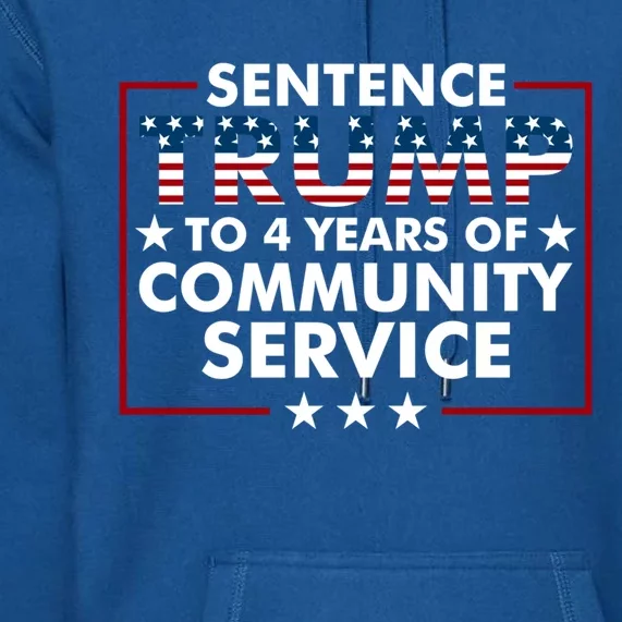 Sentence Trump To 4 Years Of Community Service Usa Flag Funny Gift Premium Hoodie