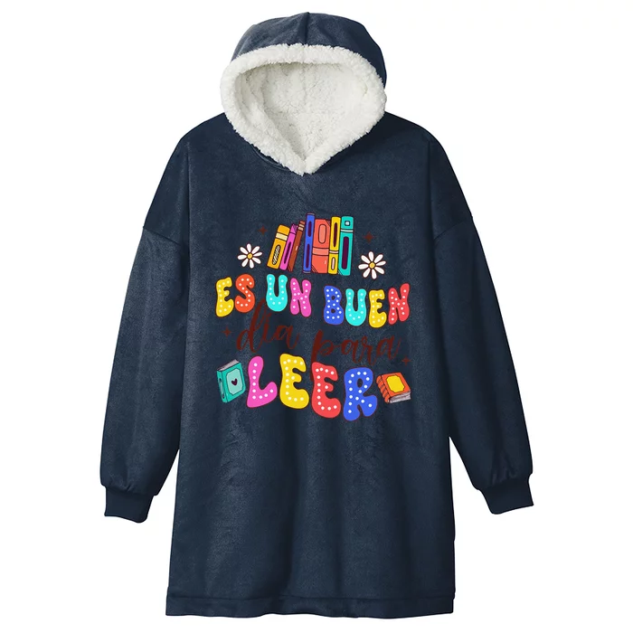 Spanish Teacher Teaching Maestra Es Un Buen Dia Para Leer Hooded Wearable Blanket