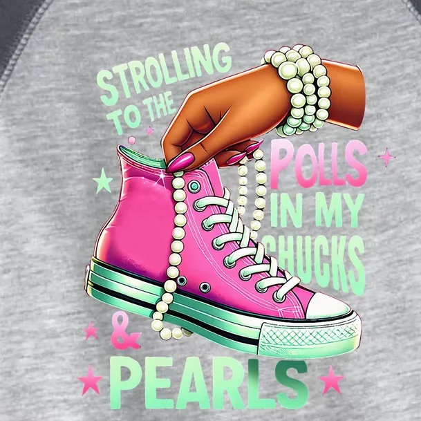 Strolling To The Polls In My Chucks & Pearls Toddler Fine Jersey T-Shirt