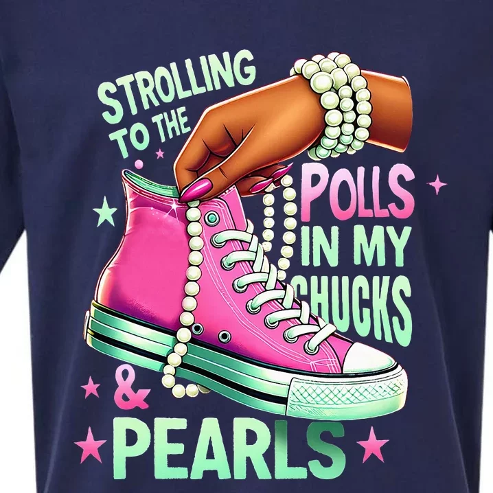 Strolling To The Polls In My Chucks & Pearls Sueded Cloud Jersey T-Shirt