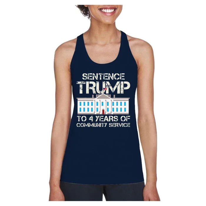 Sentence Trump To 4 Years Of Community Service Women's Racerback Tank