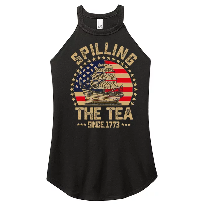 Spilling The Tea Since 1773 Patriotic History Teacher Women’s Perfect Tri Rocker Tank