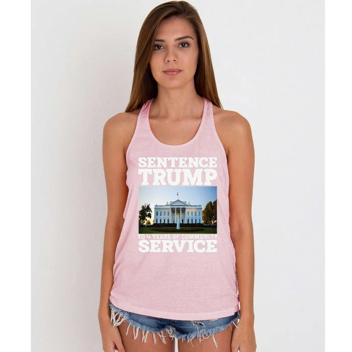 Sentence Trump To 4 Years Of Community Service White House Women's Knotted Racerback Tank