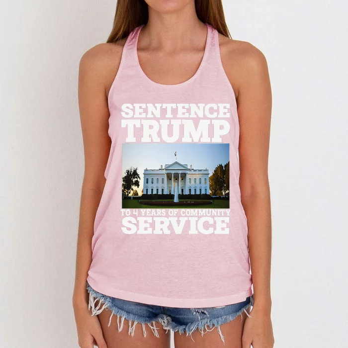 Sentence Trump To 4 Years Of Community Service White House Women's Knotted Racerback Tank