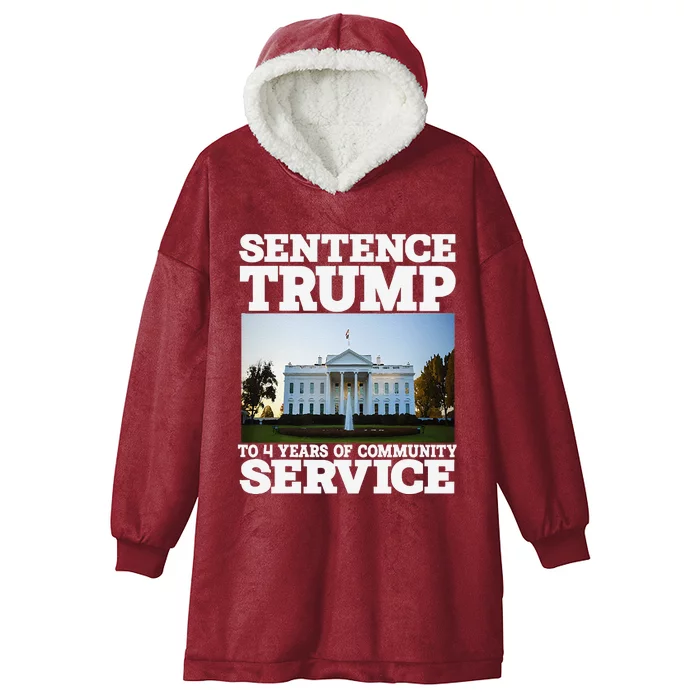 Sentence Trump To 4 Years Of Community Service White House Hooded Wearable Blanket