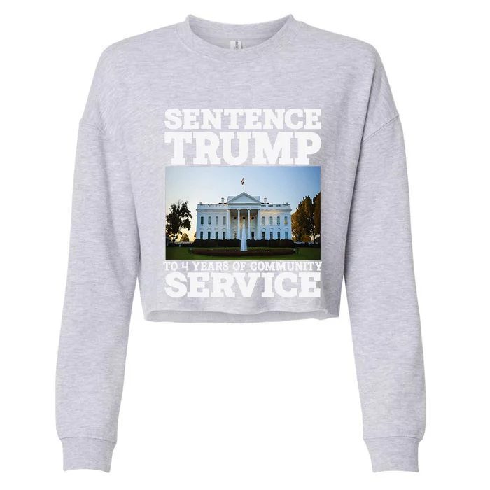 Sentence Trump To 4 Years Of Community Service White House Cropped Pullover Crew