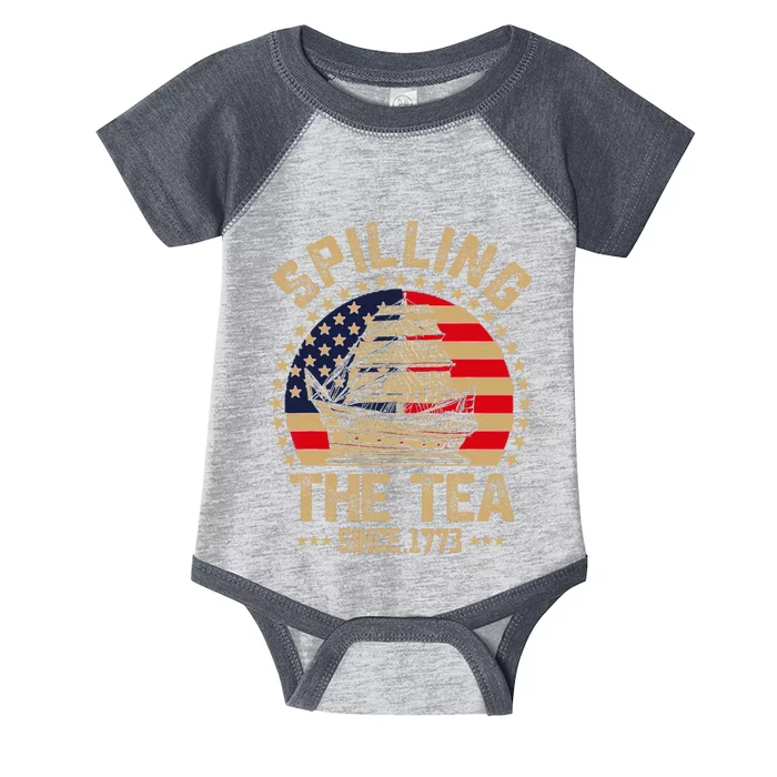 Spilling The Tea Since 1773 Patriotic History Teacher Infant Baby Jersey Bodysuit