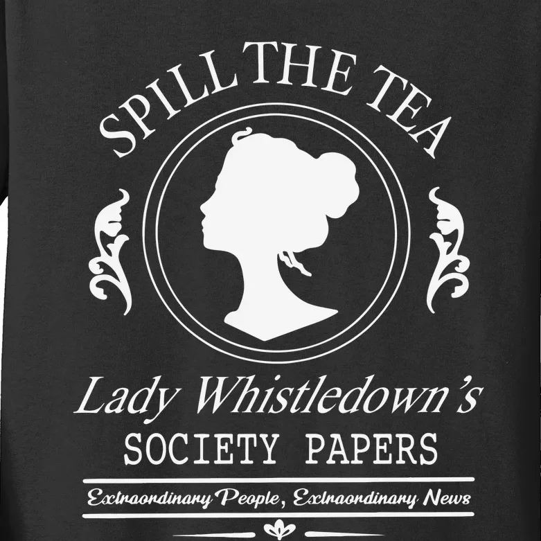 Spill The Tea Lady Whistledowns Kids Long Sleeve Shirt