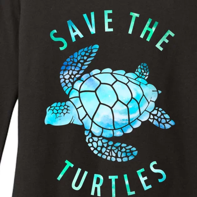 Save The Turtles Sea Turtle Tie Dye Ocean Wildlife Earth Day Womens CVC Long Sleeve Shirt