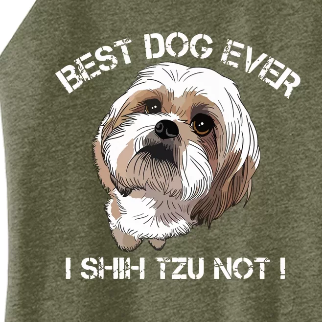 Shih Tzu T Funny Dog Pet Best Dog Ever Gift Birthday Women’s Perfect Tri Rocker Tank