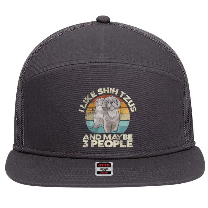 Shih Tzu T Funny Dog Lover Tee Retro Shih Tzu 7 Panel Mesh Trucker Snapback Hat