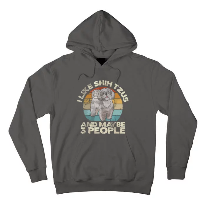 Shih Tzu T Funny Dog Lover Tee Retro Shih Tzu Tall Hoodie