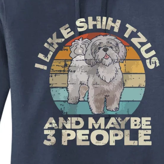 Shih Tzu T Funny Dog Lover Tee Retro Shih Tzu Women's Pullover Hoodie