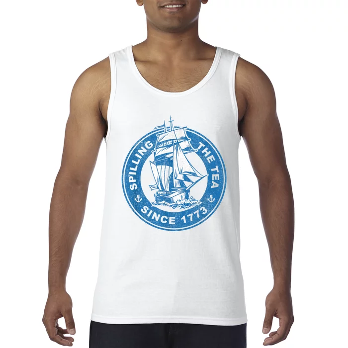 Spilling The Tea Since 1773 Funny US History Teacher Boston Tank Top