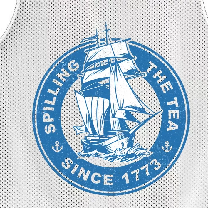 Spilling The Tea Since 1773 Funny US History Teacher Bostonmin Mesh Reversible Basketball Jersey Tank