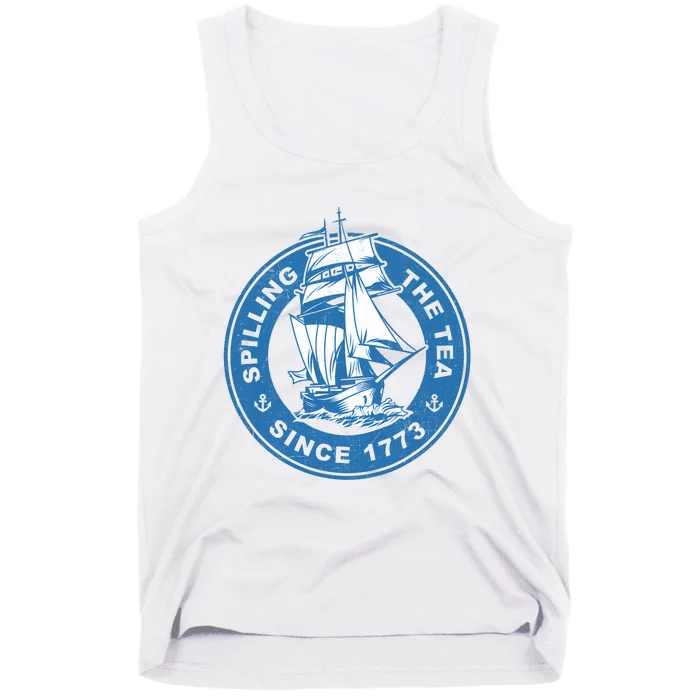 Spilling The Tea Since 1773 Funny US History Teacher Bostonmin Tank Top