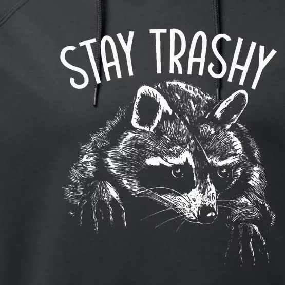 Stay Trashy Trash Pandas Raccoon Lover Wildlife Animal Performance Fleece Hoodie